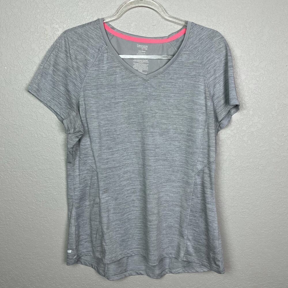 DANSKIN NOW Heather Gray Short Sleeve Workout Top size XL